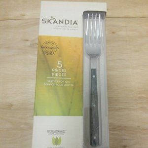 Flatware Set Skandia 5 Piece Natural Pakka Wood